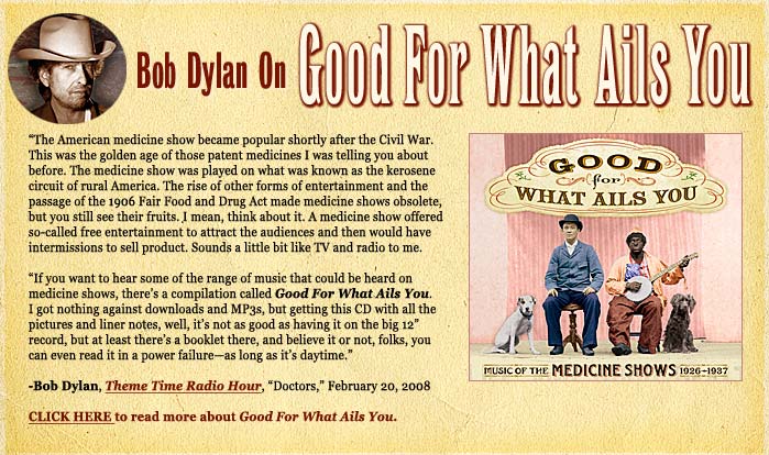 Bob Dylan Talks About The Medicine Shows