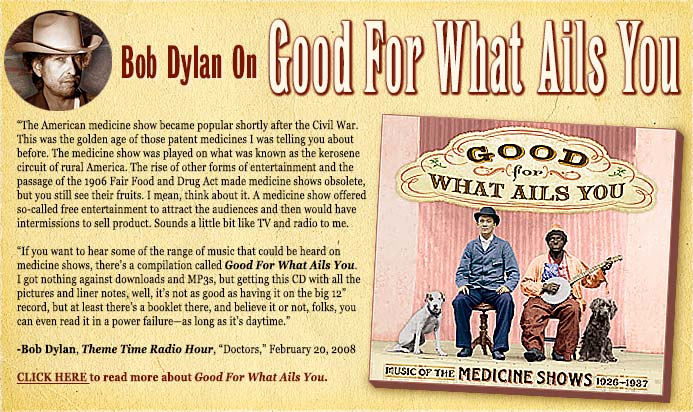 Bob Dylan Talks About The Medicine Shows